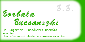 borbala bucsanszki business card