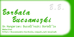 borbala bucsanszki business card